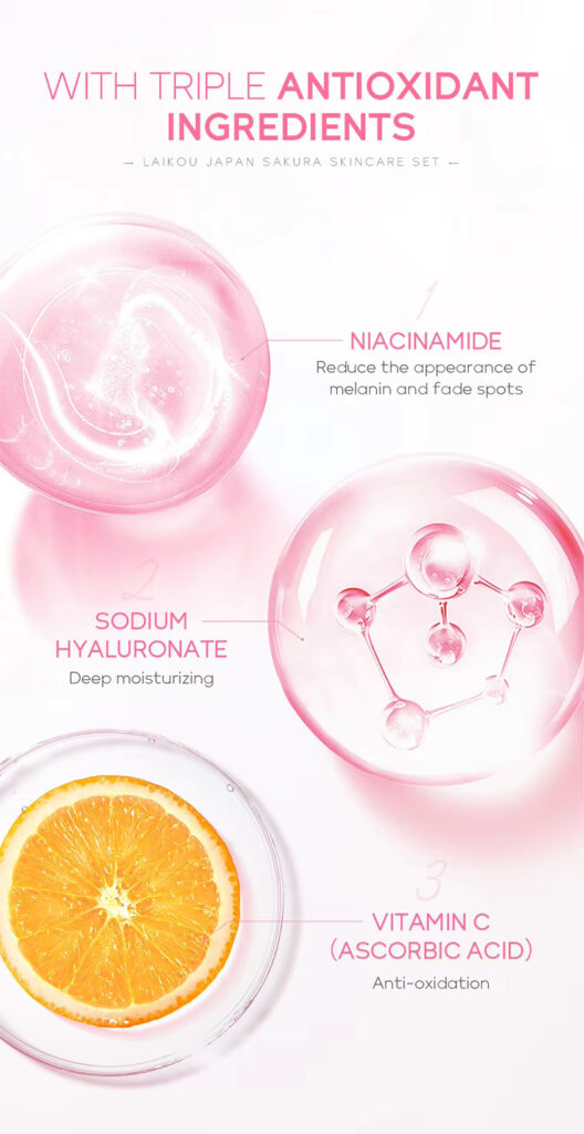 triple antioxidant ingredients (japan sakura cream)